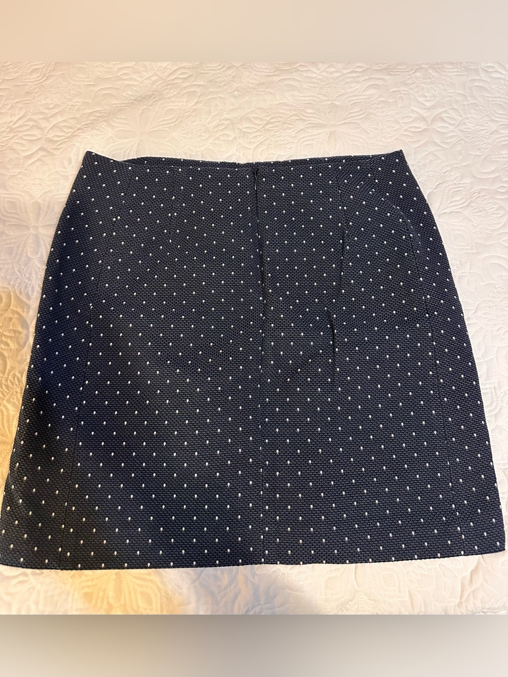 LOFT Women’s Navy Mini Skirt with White Dot Pattern